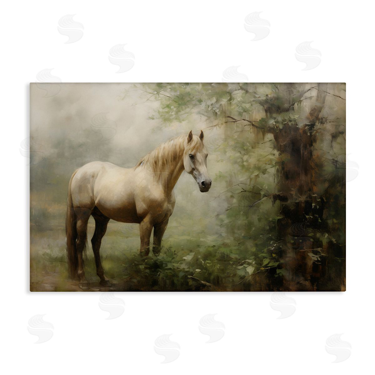 Horse in Forest Woods Canvas Wall Art, Home Decor by Petal Prints Design
