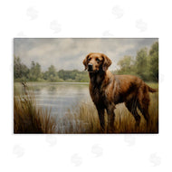 Petal Prints Design | Retriever Dog and Pond