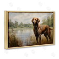 Petal Prints Design | Retriever Dog and Pond