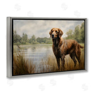 Petal Prints Design | Retriever Dog and Pond