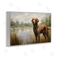 Petal Prints Design | Retriever Dog and Pond