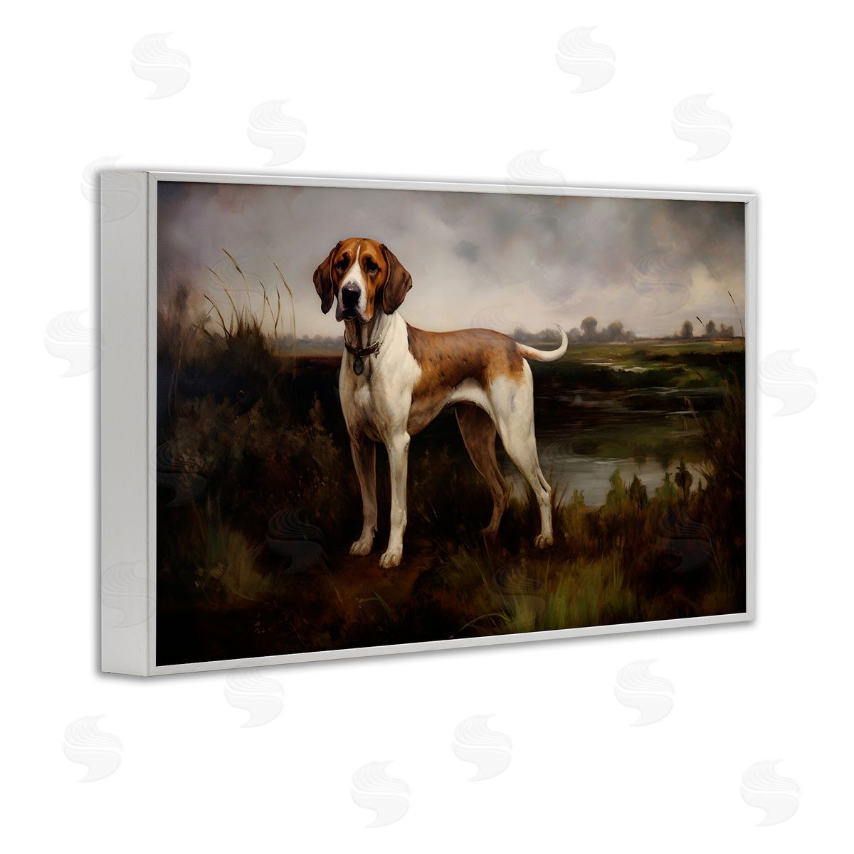 On The Hunt Landscape White Frame Print Wall Art, Home Decor by Petal Prints Design