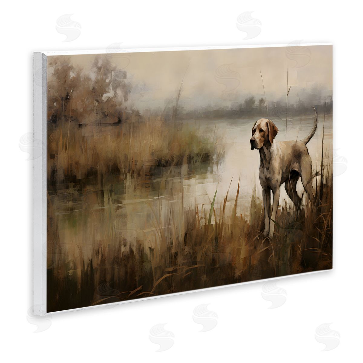 Hunting Dog in Nature Wood Plaque Wall Art, Home Decor by Petal Prints Design