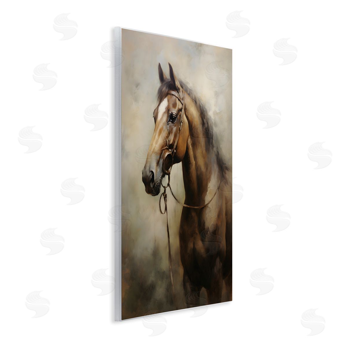 Brown Horse Portrait Wood Plaque Wall Art, Home Decor by Petal Prints Design