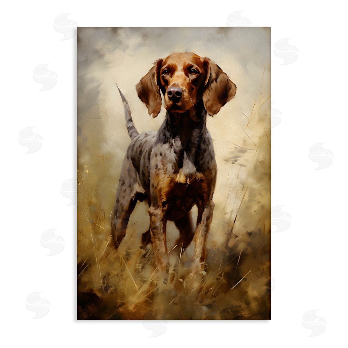 Alert Hunting Dog Canvas Wall Art, Home Decor by Petal Prints Design