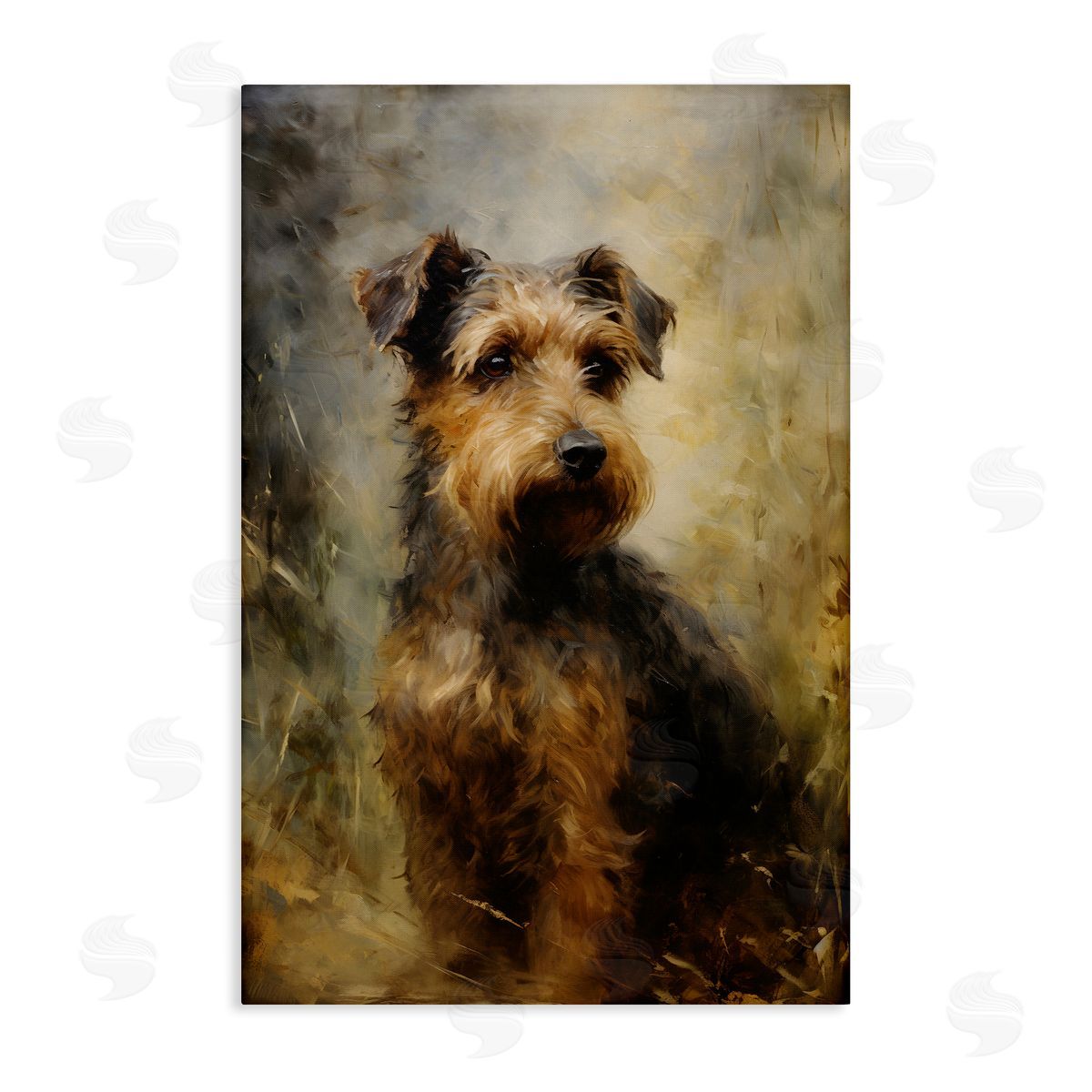 Poised Terrier Dog Canvas Wall Art, Home Decor by Petal Prints Design