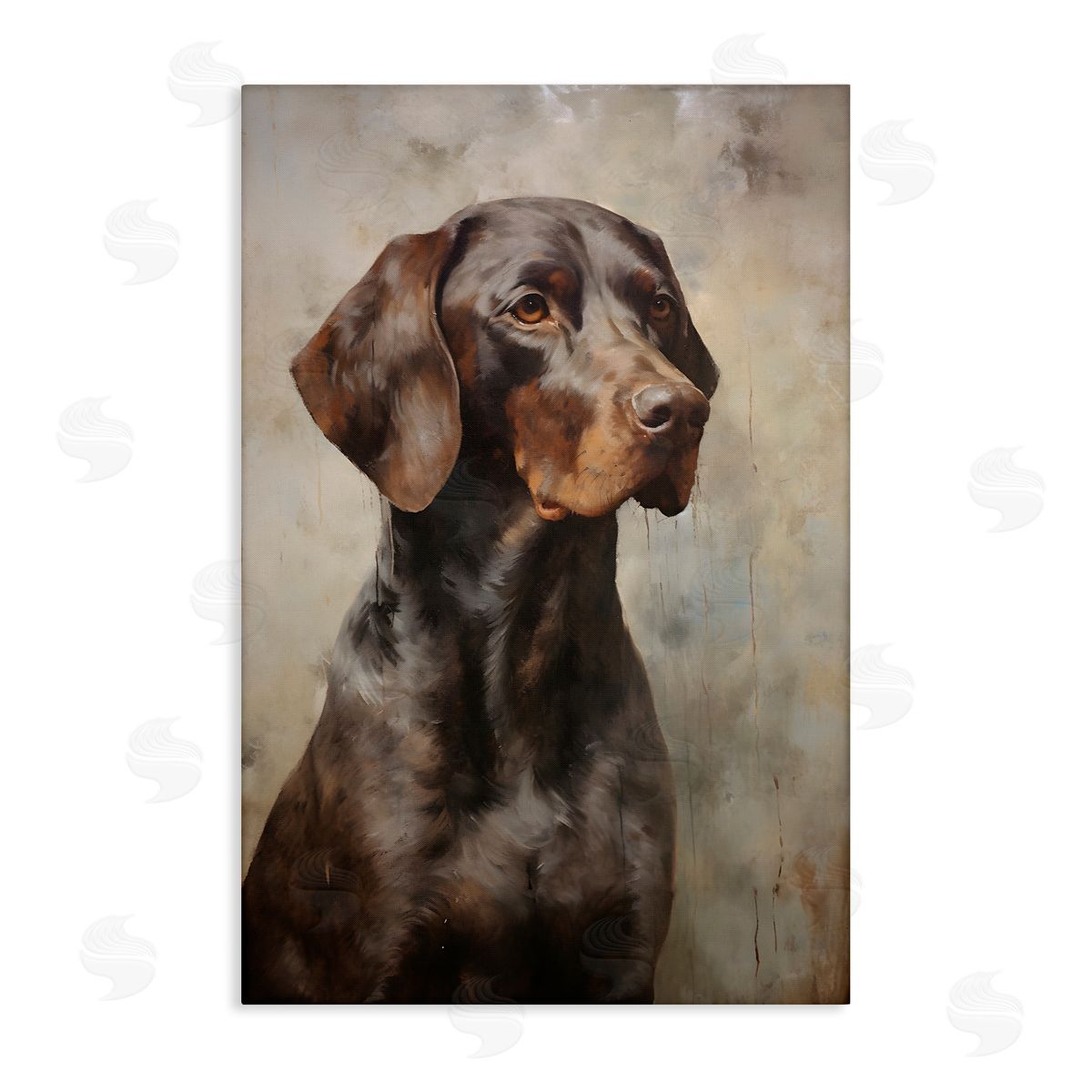 Brown Labrador Visage Canvas Wall Art, Home Decor by Petal Prints Design