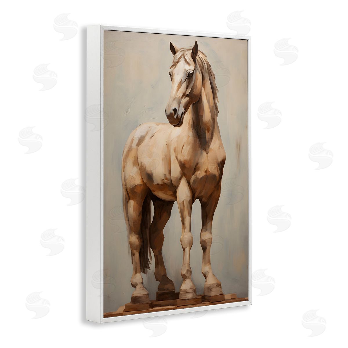 Magnificent Mare Standing White Frame Print Wall Art, Home Decor by Petal Prints Design