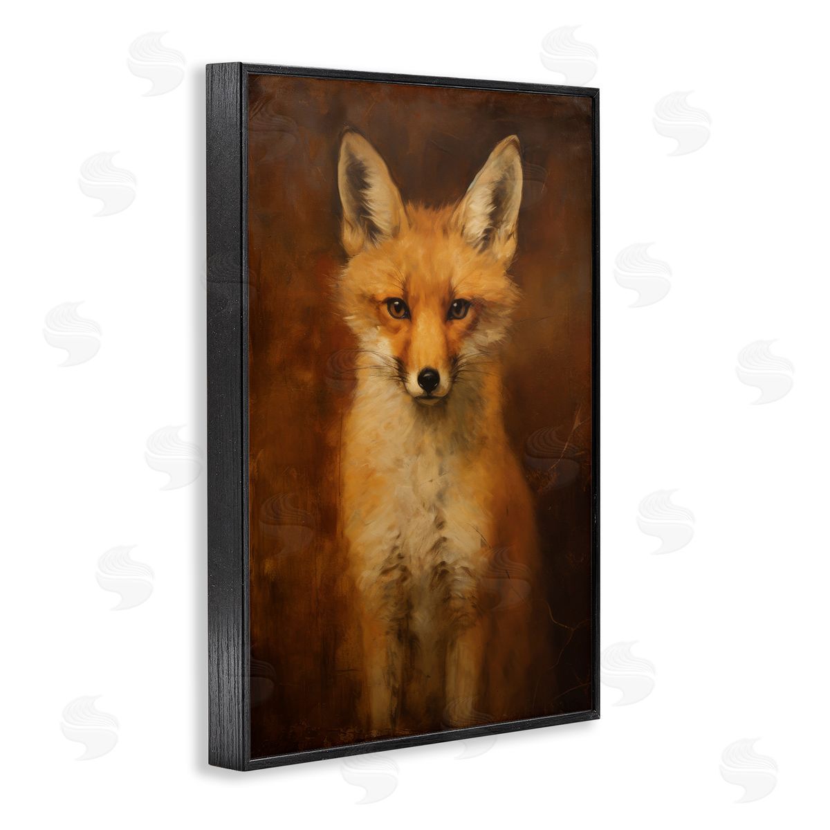 Stoic Baby Fox Black Frame Print Wall Art, Home Decor by Petal Prints Design