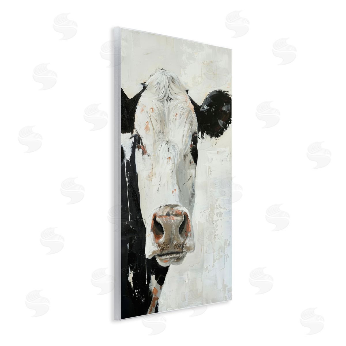 Up Close Cow Wood Plaque Wall Art, Home Decor by Petals Prints Design