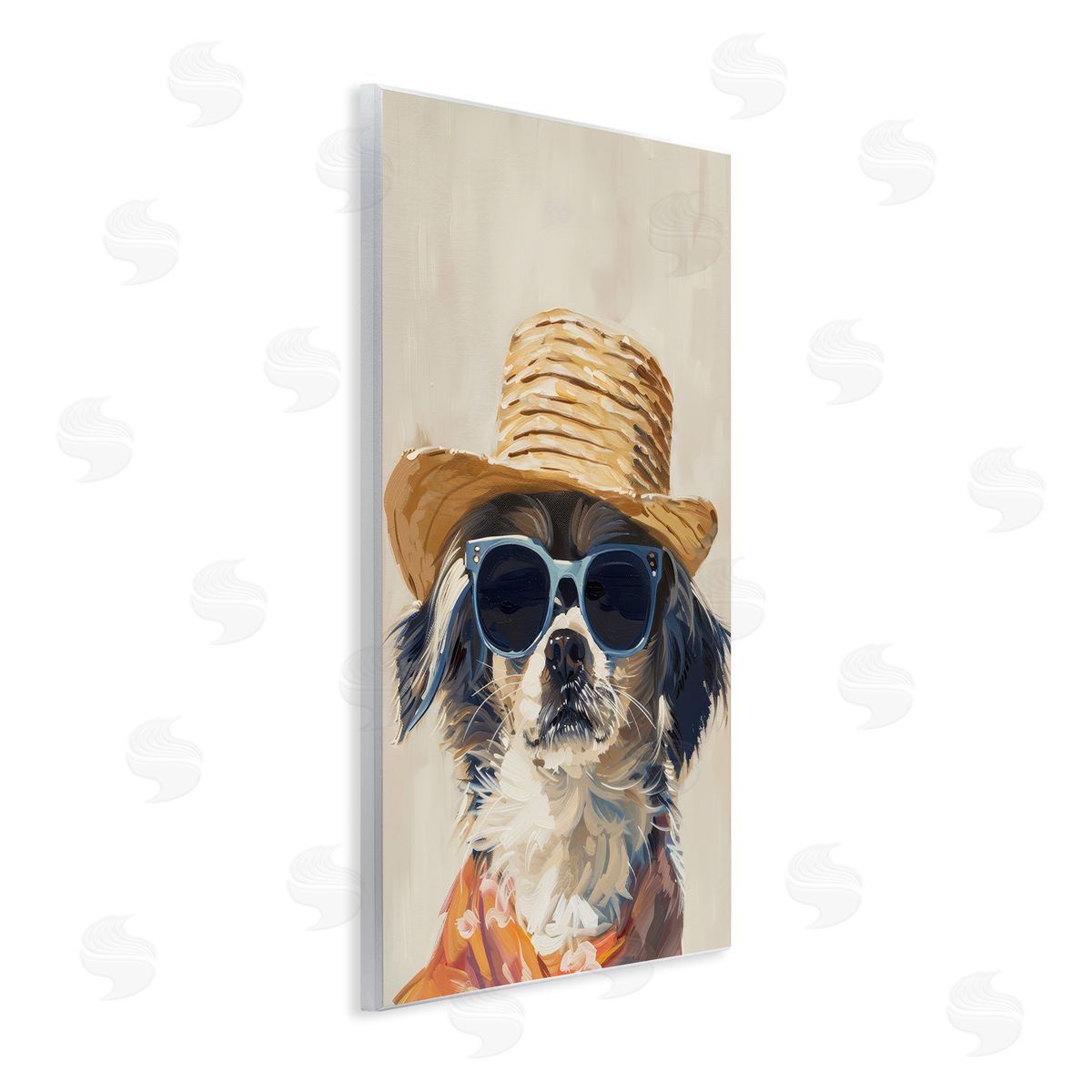 Beach Vacation Pup Wood Plaque Wall Art, Home Decor by Petals Prints Design