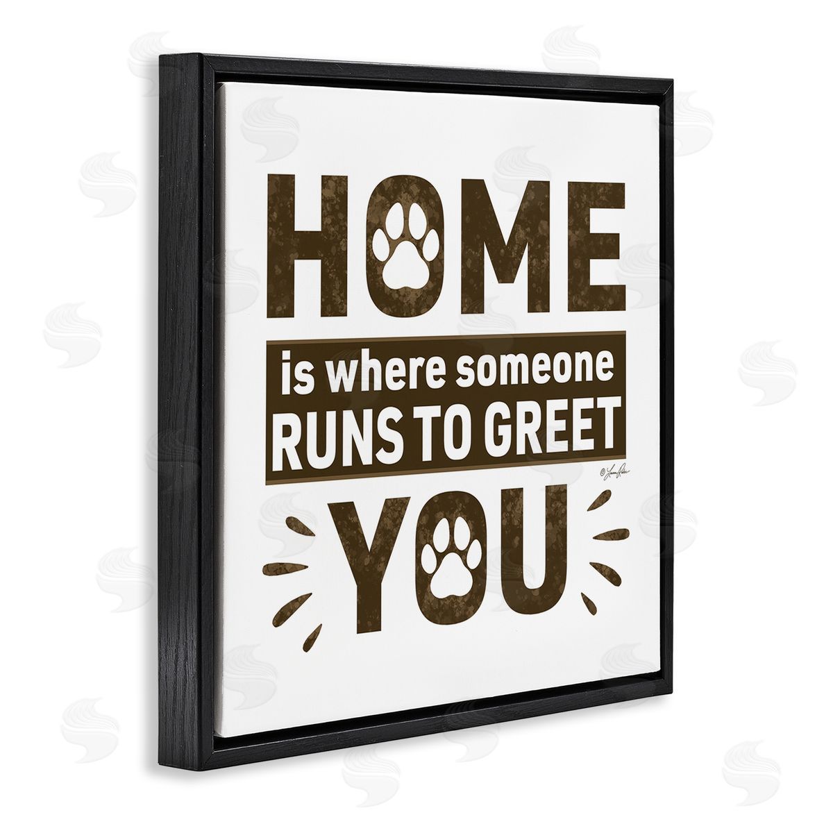 Heartwarming Pet Phrase Black Floating Frame Canvas Wall Art, Home Decor by Lauren Rader