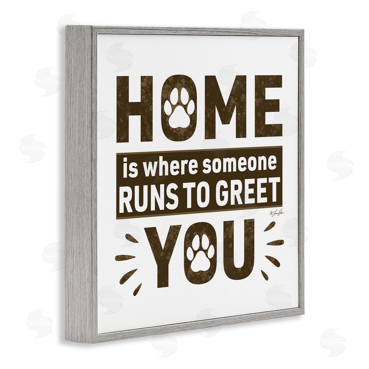 Heartwarming Pet Phrase Grey Frame Print Wall Art, Home Decor by Lauren Rader