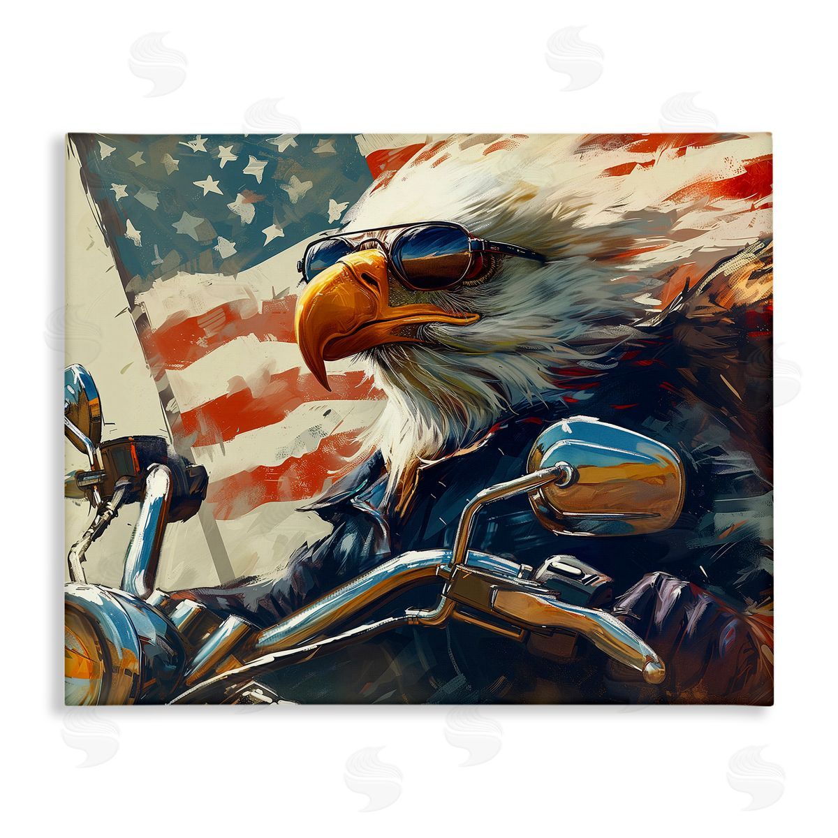 Patriotic Bald Eagle Canvas Wall Art, Home Decor by Ray Heere