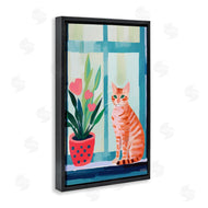 Roozbeh Bahramali | Cat and Tulips in Windowsill