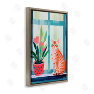 Roozbeh Bahramali | Cat and Tulips in Windowsill