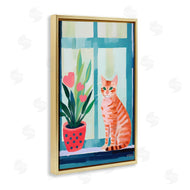 Roozbeh Bahramali | Cat and Tulips in Windowsill