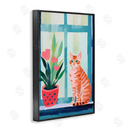 Roozbeh Bahramali | Cat and Tulips in Windowsill
