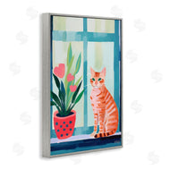 Roozbeh Bahramali | Cat and Tulips in Windowsill