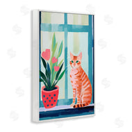 Roozbeh Bahramali | Cat and Tulips in Windowsill