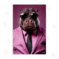 Roozbeh Bahramali | Strong Hippo Purple Suit