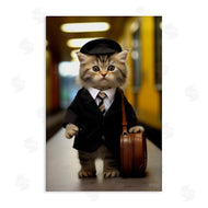 Roozbeh Bahramali | Traveler Kitten and Briefcase