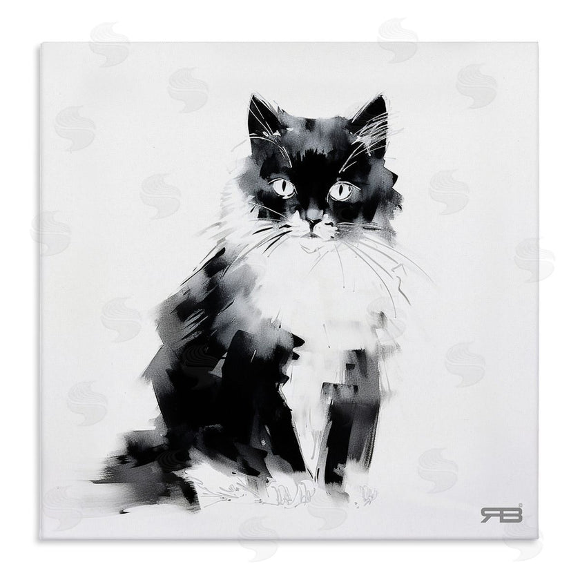 Roozbeh Bahramali | Abstract Black and White Cat