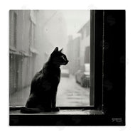 Roozbeh Bahramali | Cat Gazing Rainy Window