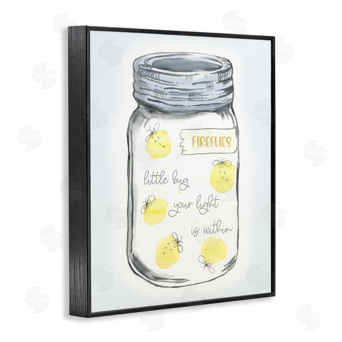 Firefly Light Phrase Black Frame Print Wall Art, Home Decor by Connie Resch