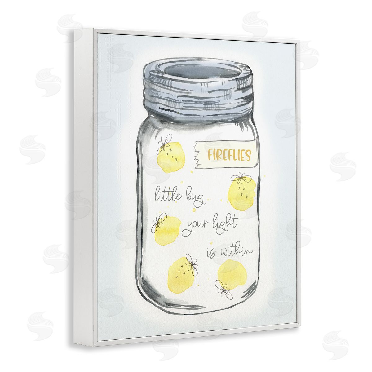 Firefly Light Phrase White Frame Print Wall Art, Home Decor by Connie Resch