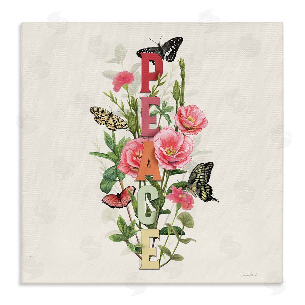Peace with Butterflies Canvas Wall Art, Home Decor by Connie Resch