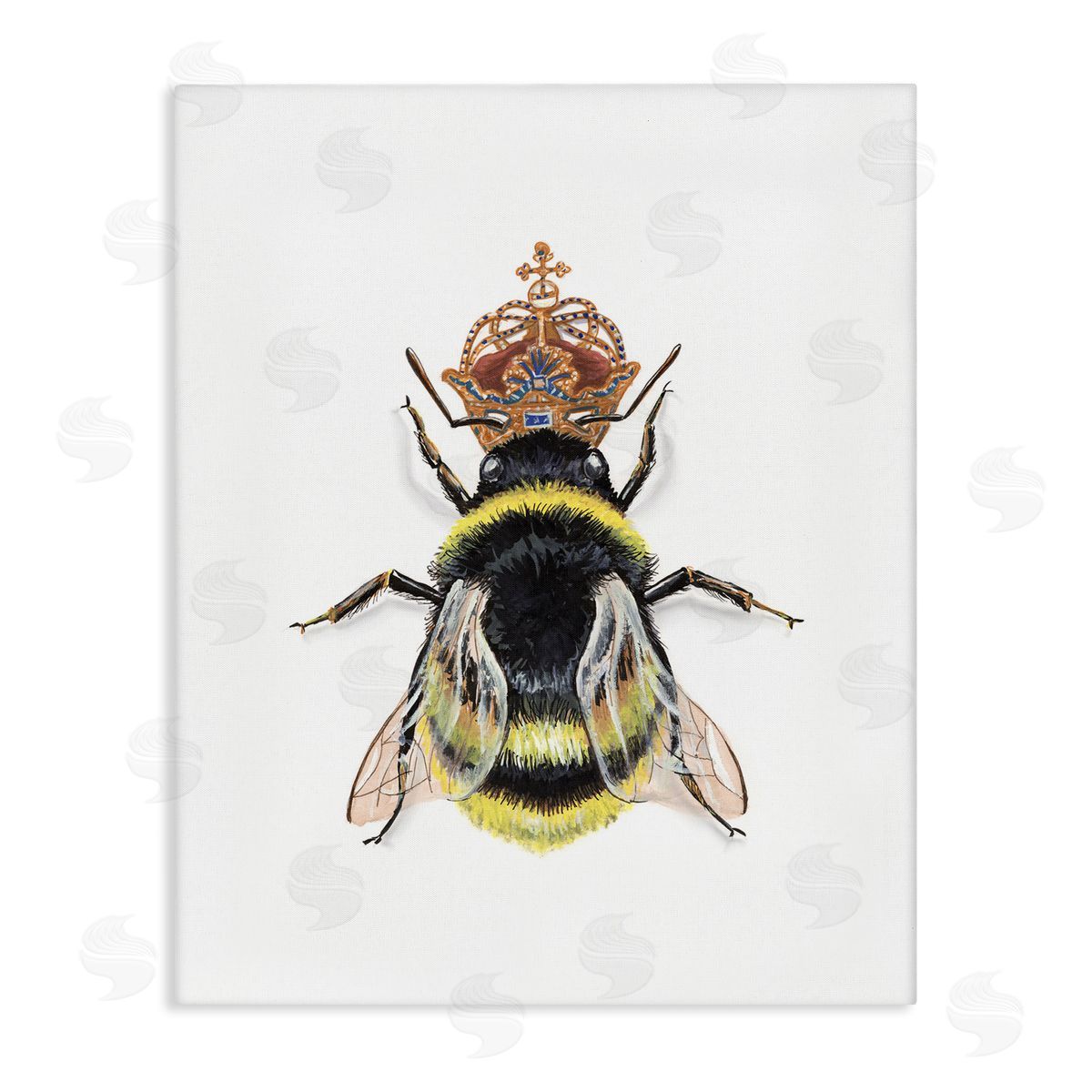 Queen Bee with Crown Canvas Wall Art, Home Decor by Connie Resch
