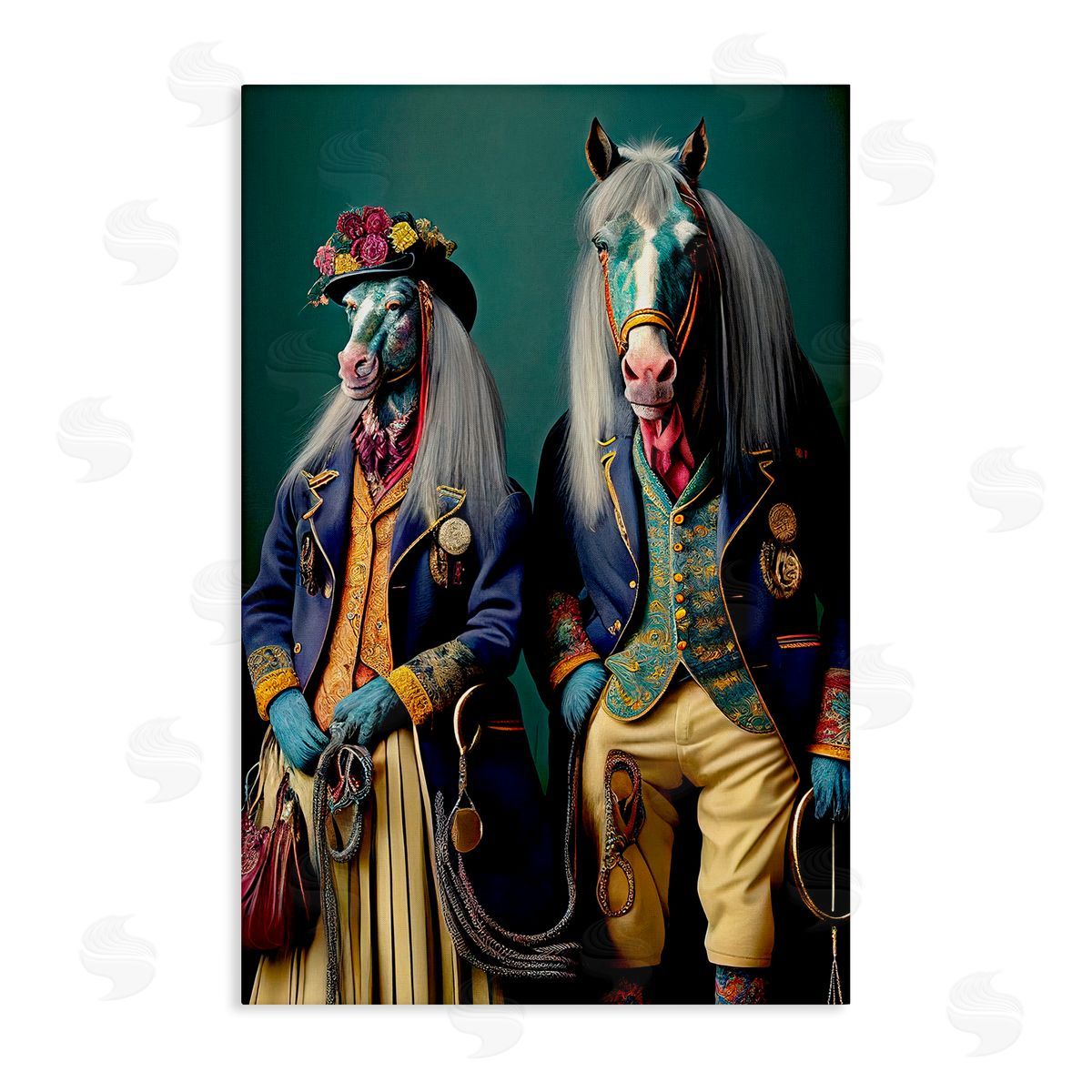 Old Fashioned Horses Canvas Wall Art, Home Decor by Sasha