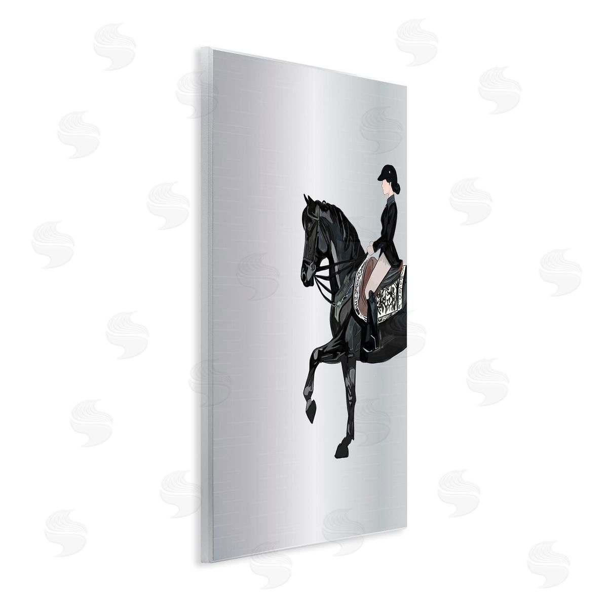 Silver Rider Jockey Wood Plaque Wall Art, Home Decor by Amelia Noyes