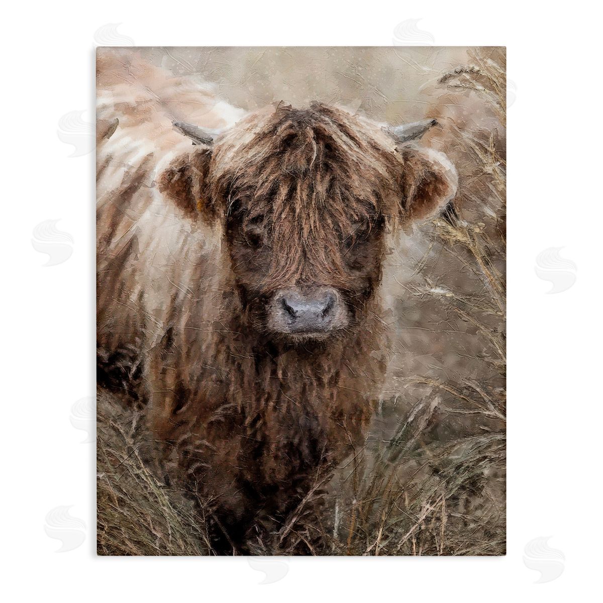 Baby Cattle with Reeds Canvas Wall Art, Home Decor by Sundance Group, LLC.