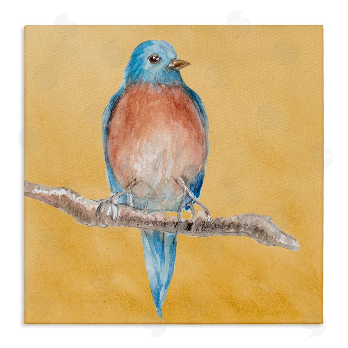 Traditional Bluebird Perched Canvas Wall Art, Home Decor by Lanie Loreth