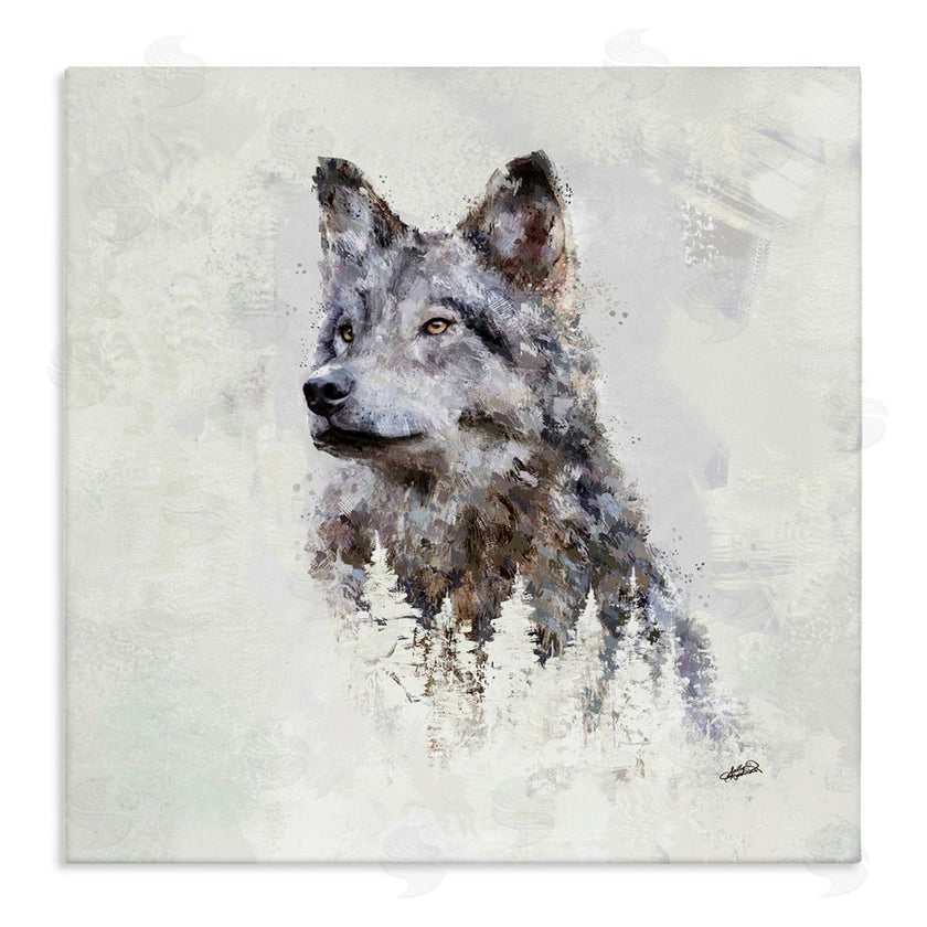 Sally Kaye Barlow/Makaio Design | Rustic Wolf and Trees