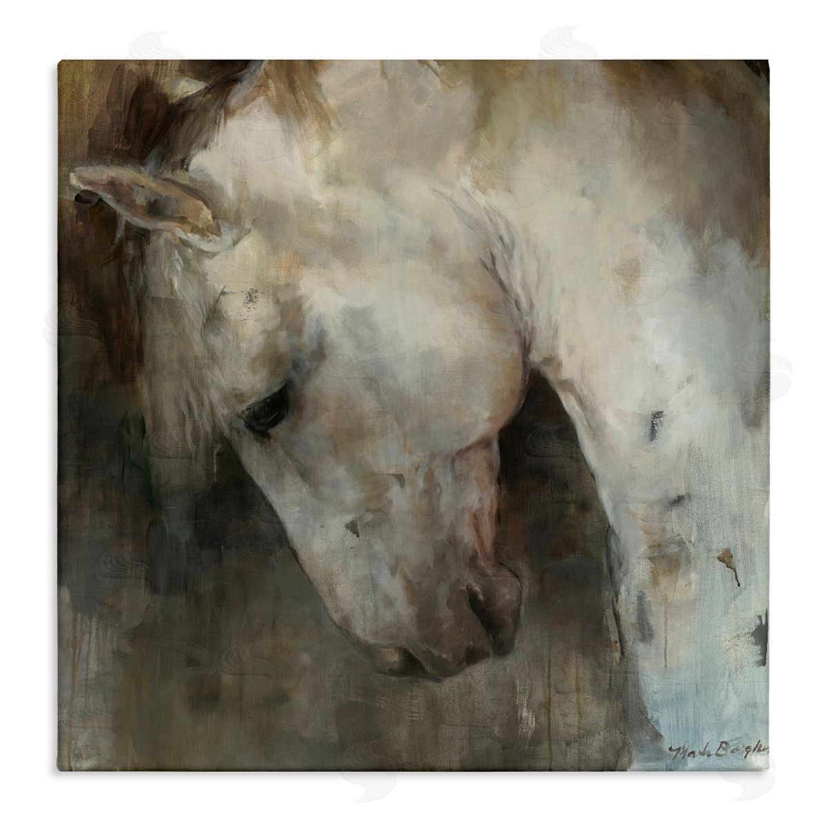Rustic Horse Portrait Canvas Wall Art, Home Decor by Marilyn Hageman