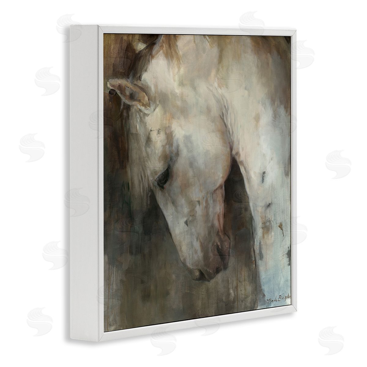Rustic Horse Portrait White Frame Print Wall Art, Home Decor by Marilyn Hageman