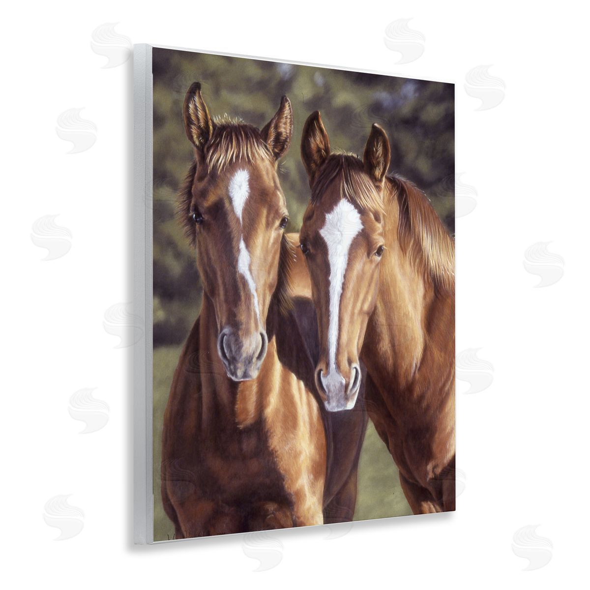Brown Horse Pair Wood Plaque Wall Art, Home Decor by Victoria Schultz