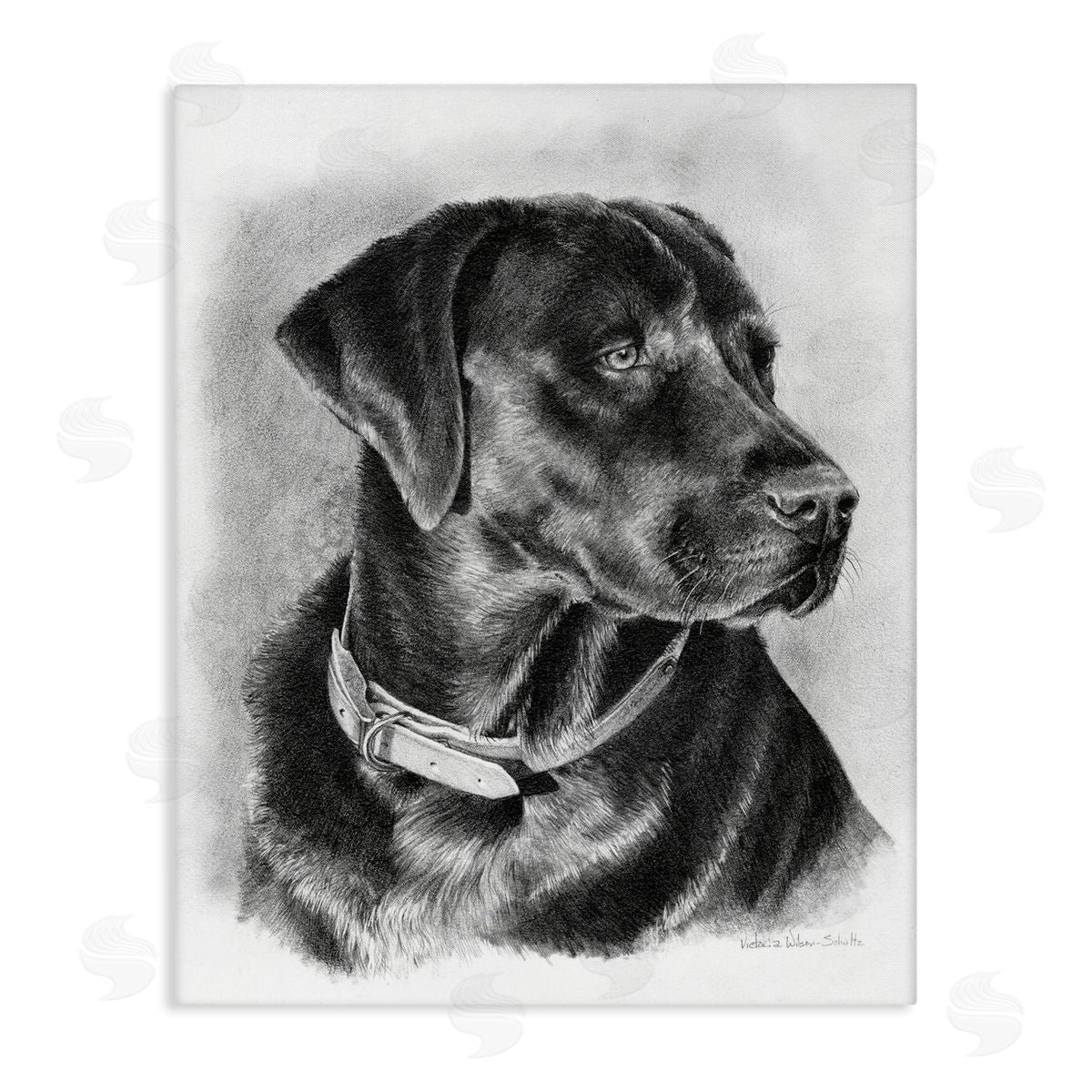 Black Lab Drawing Canvas Wall Art, Home Decor by Victoria Schultz