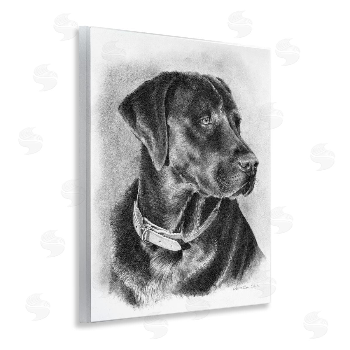 Black Lab Drawing Wood Plaque Wall Art, Home Decor by Victoria Schultz