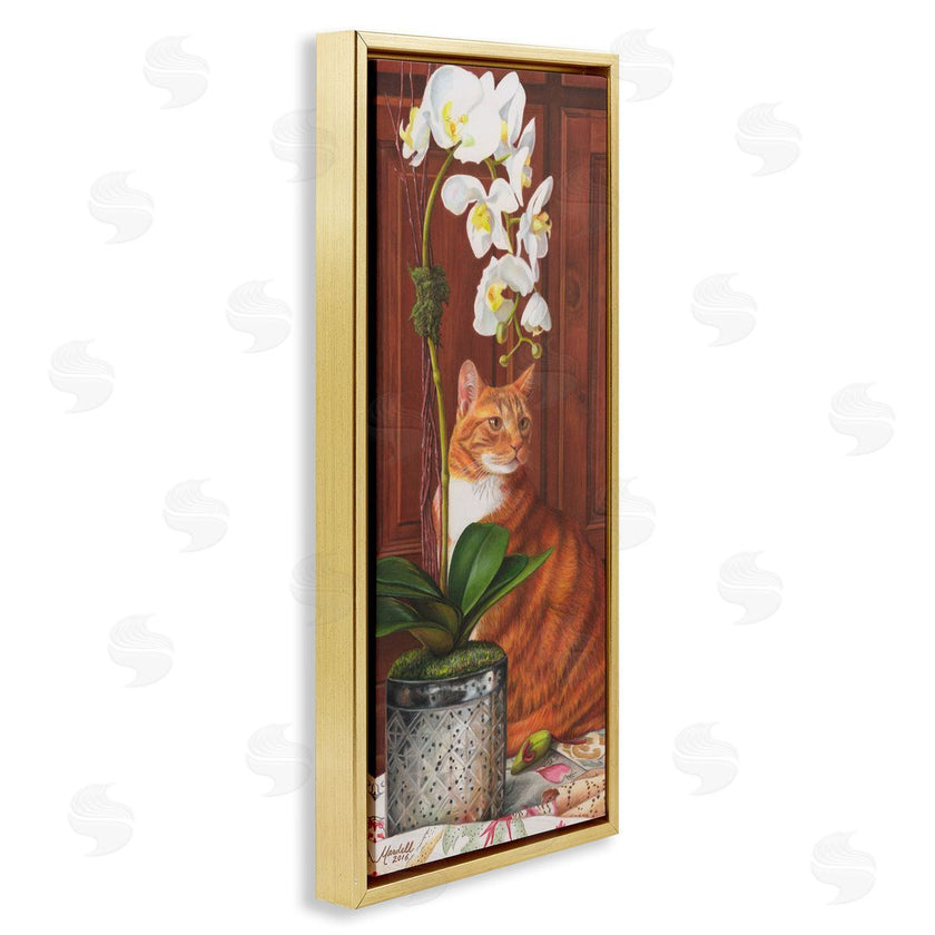 Mardell Schuster | Cat and Orchid Flower