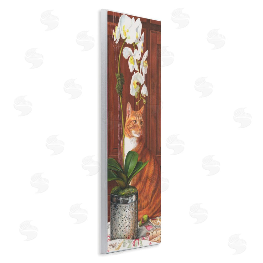 Mardell Schuster | Cat and Orchid Flower