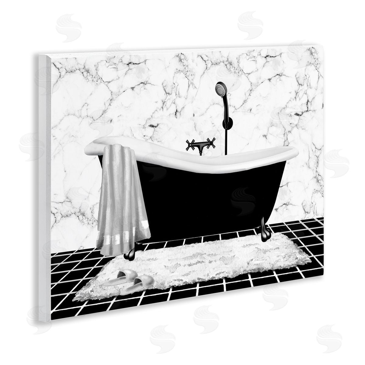 Marble Pattern Tub Wood Plaque Wall Art, Home Decor by Conrad Knutsen