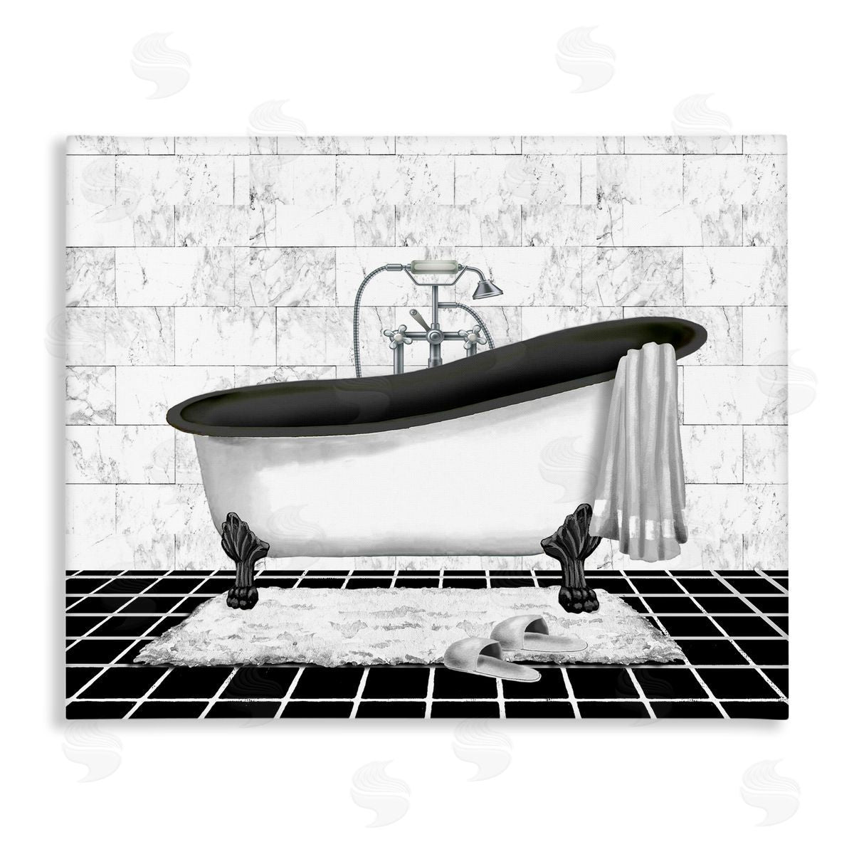 Marble Pattern Bath Canvas Wall Art, Home Decor by Conrad Knutsen
