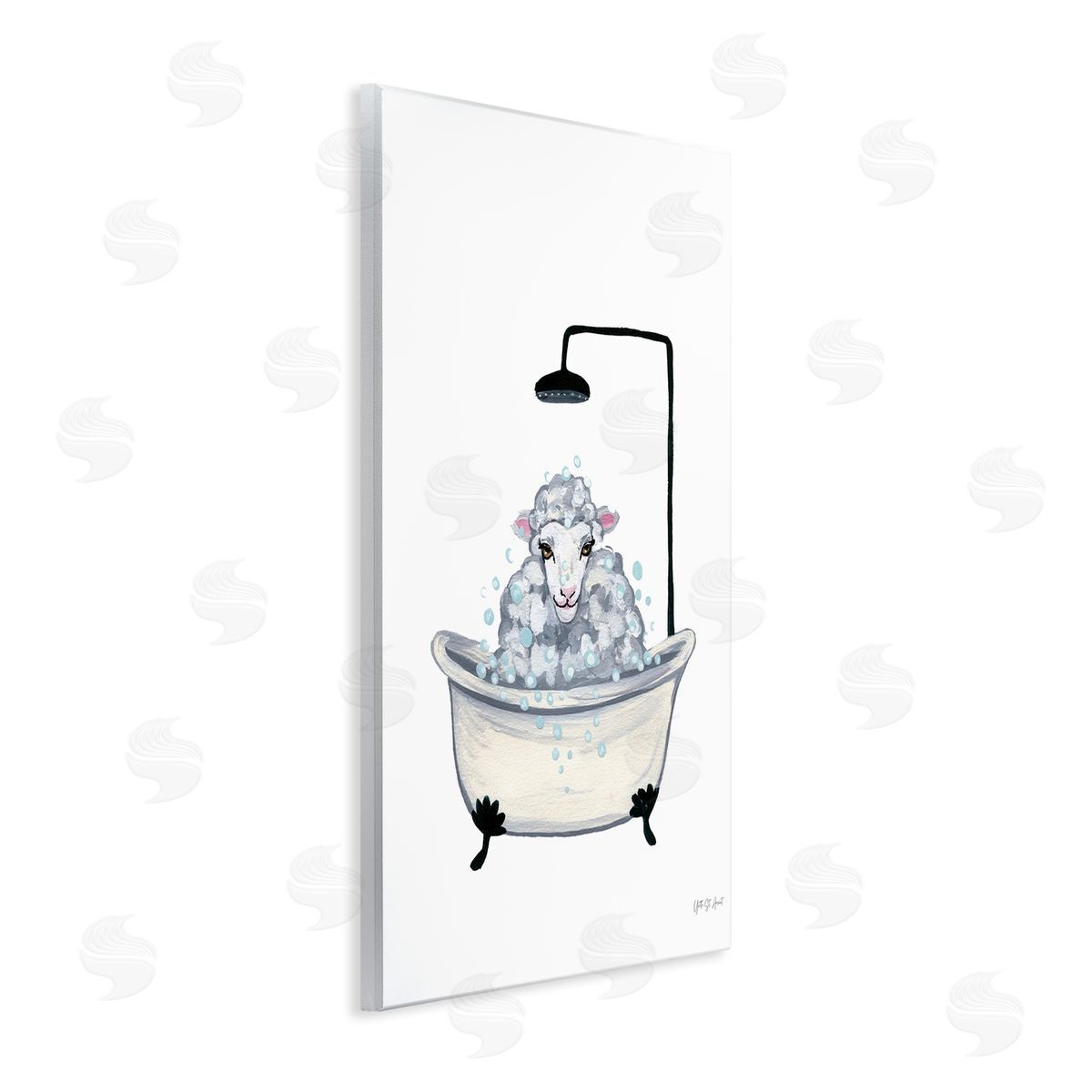 Farm Sheep Bathtub Wood Plaque Wall Art, Home Decor by Yvette St. Amant