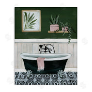 Yvette St. Amant | Green Bathroom Scene