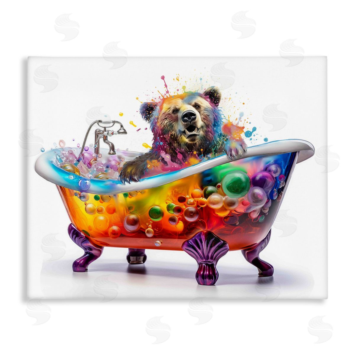 Modern Bold Bubble Bath Canvas Wall Art, Home Decor by Mary Cunningham