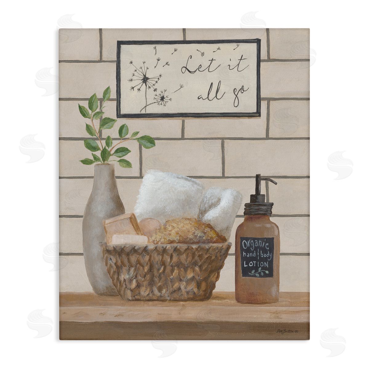 Let It Go Bath Canvas Wall Art, Home Decor by Pam Britton